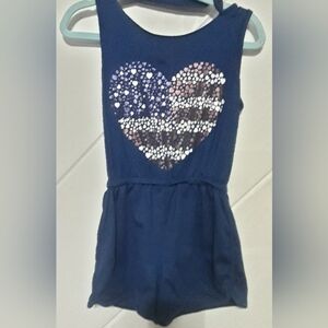 Girls Patriotic Heart Romper Suze 8